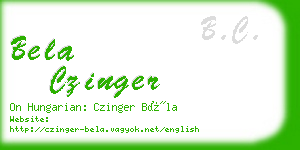 bela czinger business card